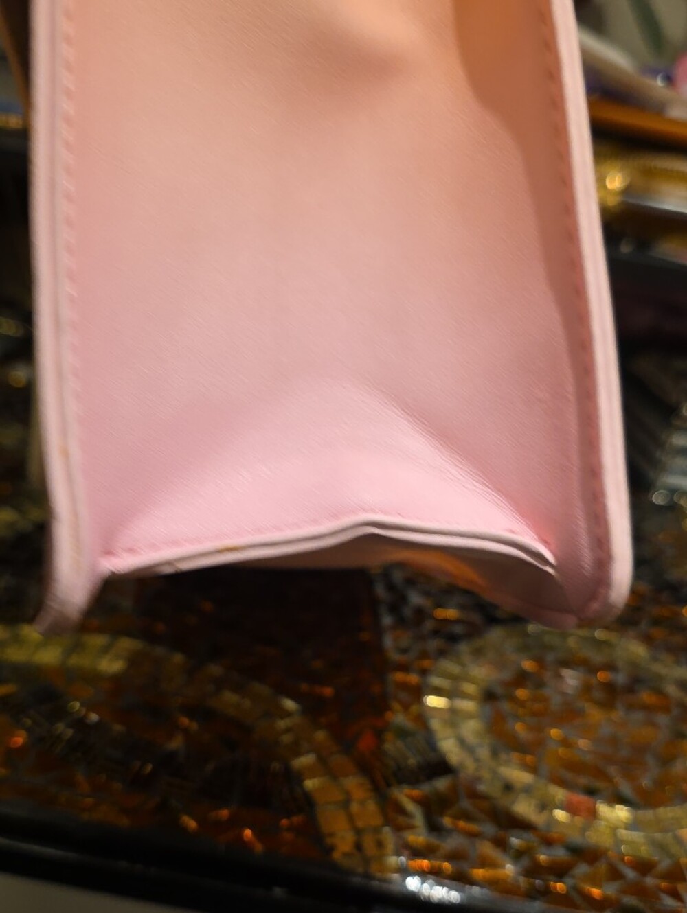 ALDO Pink and Cream Top-Handle Satchel with Gold Chain - Picture 9 of 11
